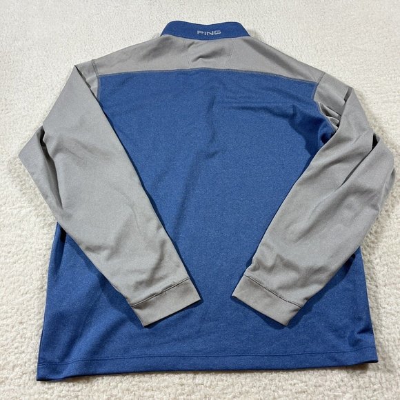 Ping Golf 1/4 Zip Pullover Mens Large Blue Performance Activewear Long Sleeve - Picture 9 of 11
